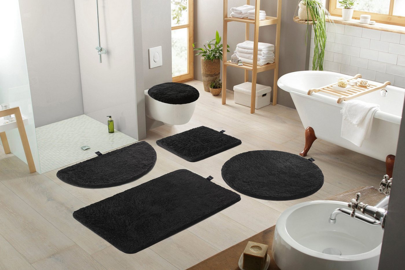Bruno Banani Badematte Lana, Standard & Premium Qualität, 25 mm oder 30 mm Höhe, rutschhemmend beschichtet, schnell trocknend, strapazierfähig, fußbodenheizungs – Bild 3 von 5