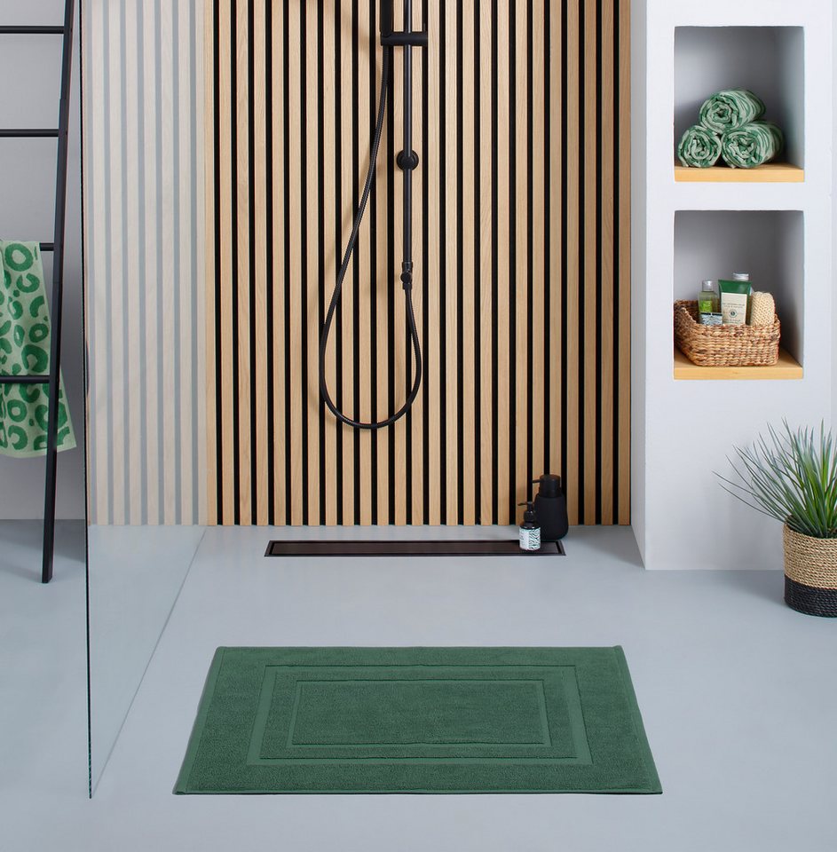 Bruno Banani Badematte Robby, 2 tlg. Hotelmatten-Set, 50x70cm, Duschvorleger, Höhe 5 mm, beidseitig nutzbar, fußbodenheizungsgeeignet, Baumwolle, rechteckig, Ba – Bild 3 von 5