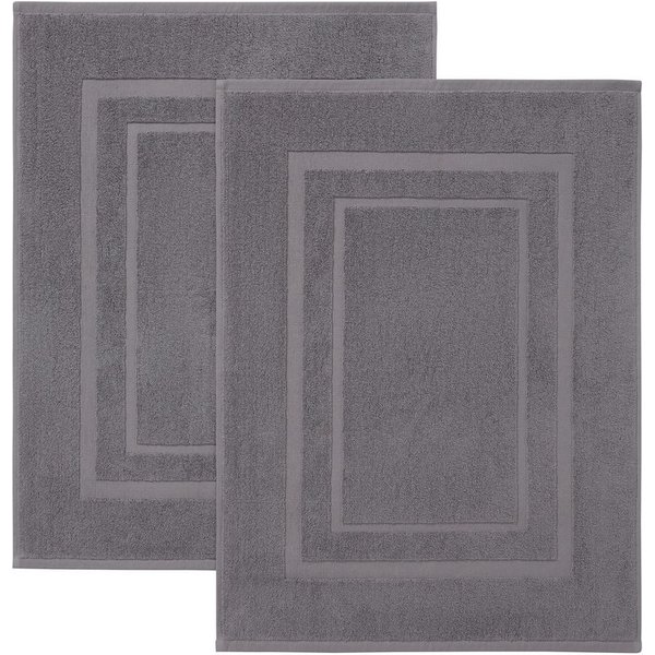 Bruno Banani Badematte Robby, 2 tlg. Hotelmatten-Set, 50x70cm, Duschvorleger, Höhe 5 mm, beidseitig nutzbar, fußbodenheizungsgeeignet, Baumwolle, rechteckig, Ba