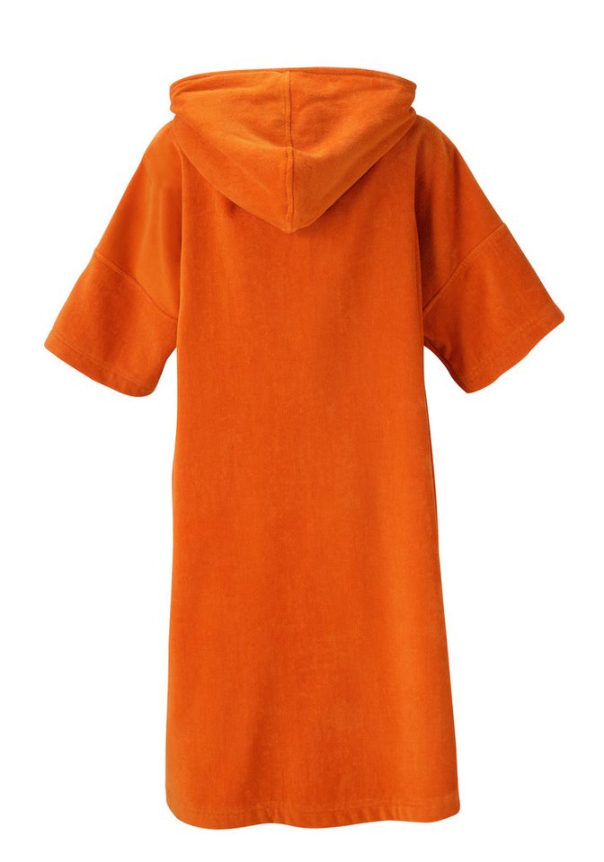 Bruno Banani Badeponcho Daniel, ideal für Sauna, Spa & im Urlaub, Damen & Herren, Midilänge, Frottier, Kapuze, 2-Wege Reißverschluss, Surfponcho, 100% Baumwolle – Bild 4 von 5