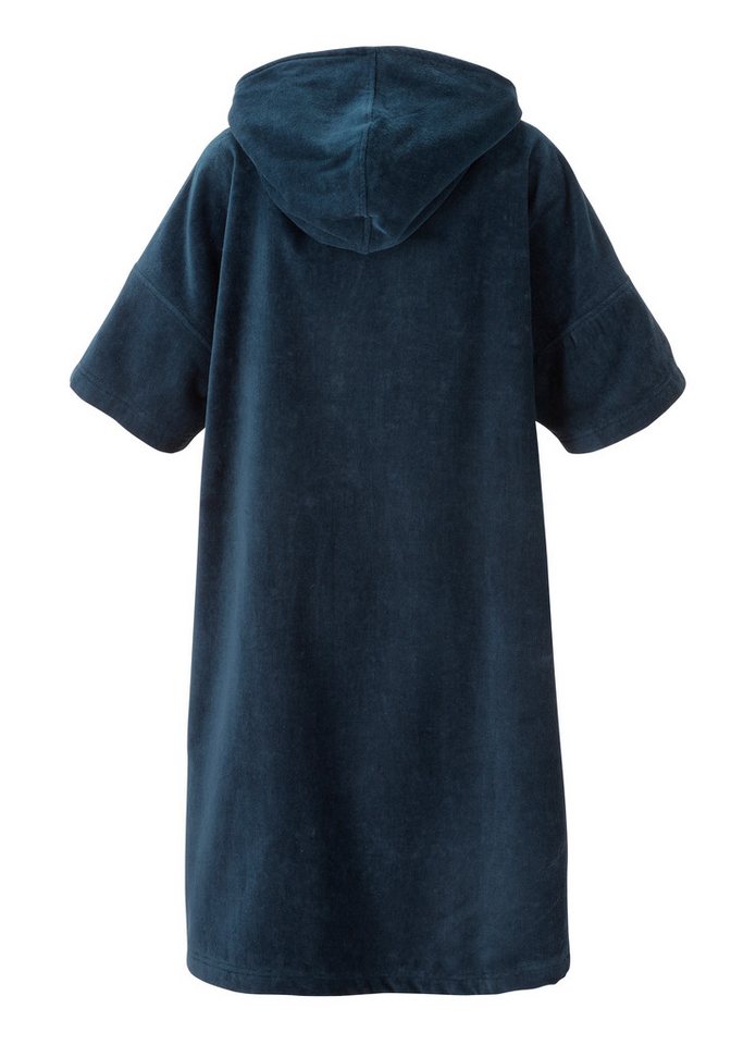 Bruno Banani Badeponcho Daniel, ideal für Sauna, Spa & im Urlaub, Damen & Herren, Midilänge, Frottier, Kapuze, 2-Wege Reißverschluss, Surfponcho, 100% Baumwolle – Bild 4 von 5