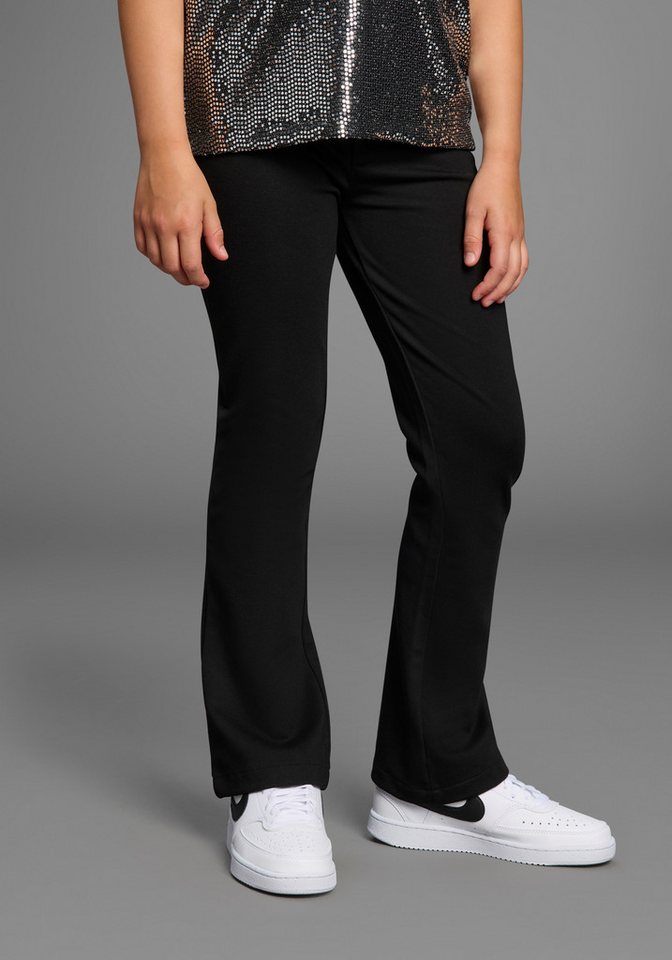 Bruno Banani Bootcuthose Schlaghose, trendige Stretchhose in Milano-Ware, für Mädchen Für TEENS. Bootcut-Hose – Bild 2 von 5
