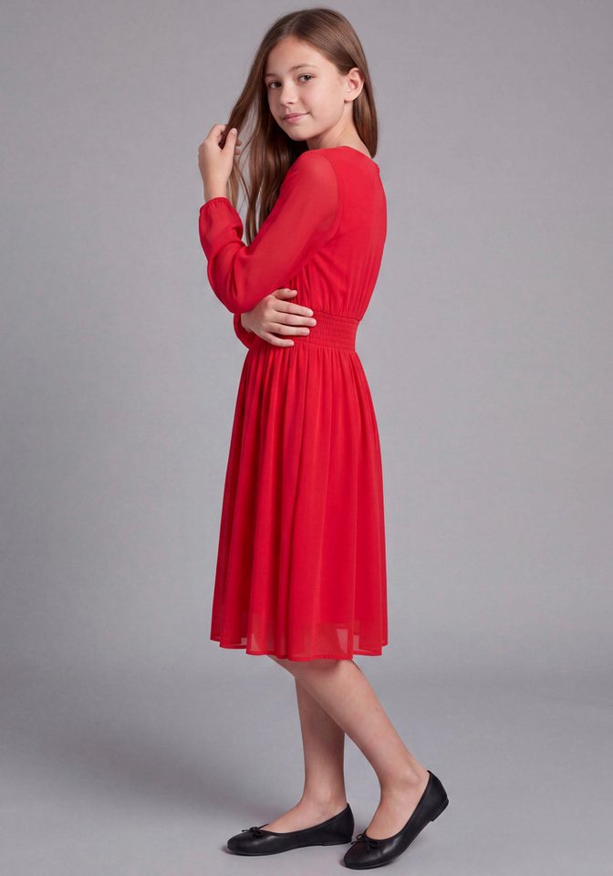 Bruno Banani Chiffonkleid Meshkleid mit transparenten Ärmeln für festliche Anlässe Festliches Shirtkleid mit Chiffon – Bild 3 von 5