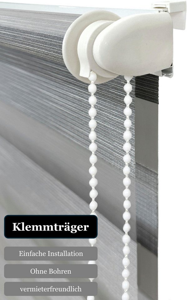 Doppelrollo LEVIN, ohne Bohren, Lichtschutz, Klemmfix, Bruno Banani, Lichtschutz, ohne Bohren, freihängend, Klemmfix, NEUHEIT! – Bild 5 von 5