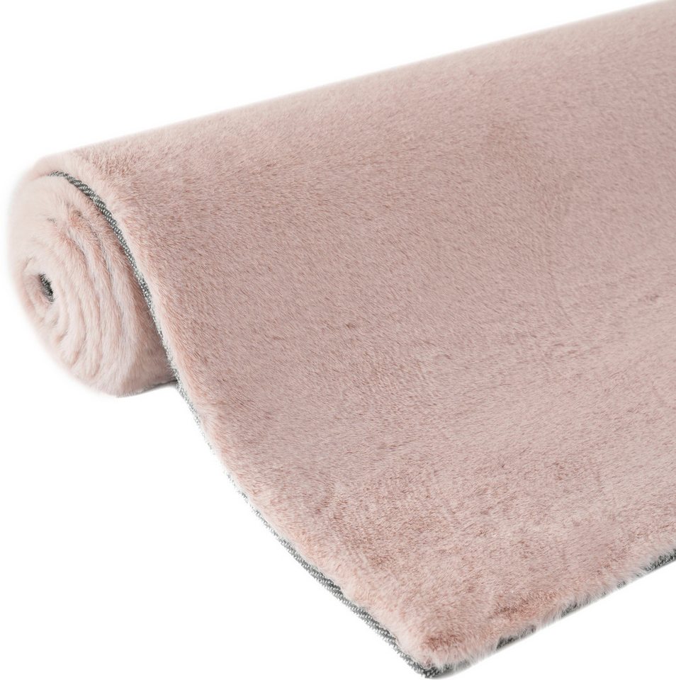 Bruno Banani Fellteppich Rabbit 2, Kunstfell Teppich, Modern, rechteckig, Höhe: 25 mm, Kaninchenfell-Haptik, sehr weich, Wohnzimmer, Schlafzimmer, Esszimmer – Bild 4 von 5