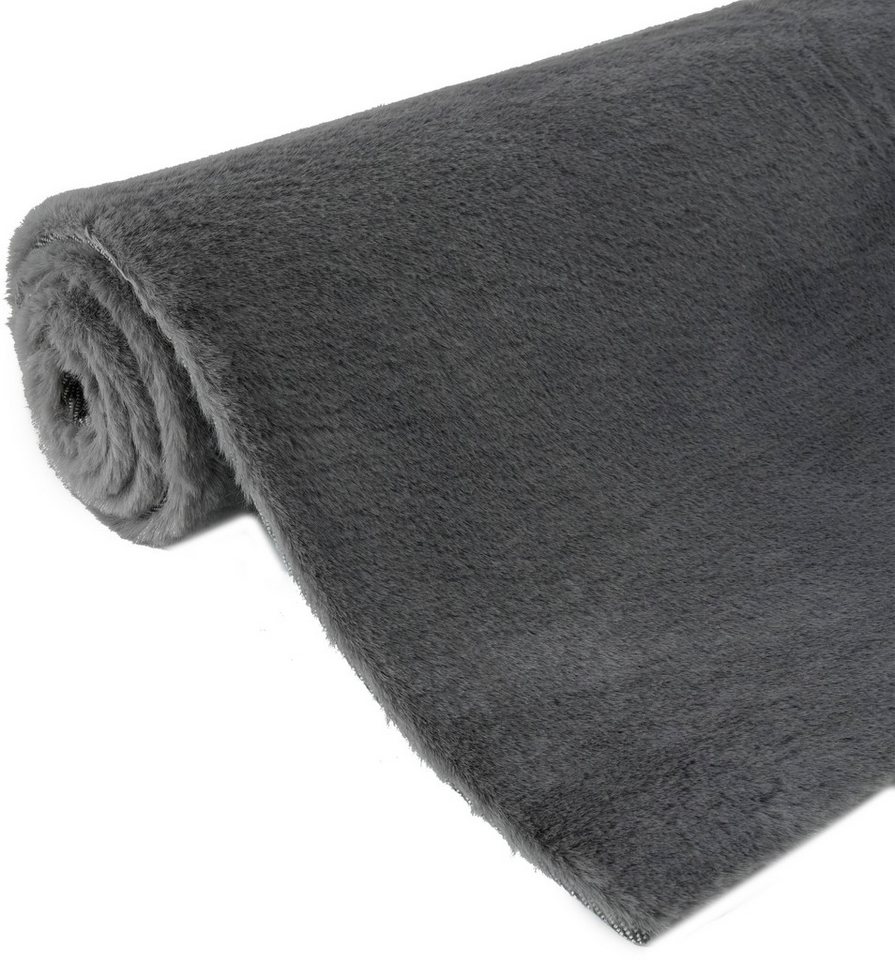 Bruno Banani Fellteppich Rabbit 2, Kunstfell Teppich, Modern, rechteckig, Höhe: 25 mm, Kaninchenfell-Haptik, sehr weich, Wohnzimmer, Schlafzimmer, Esszimmer – Bild 4 von 5