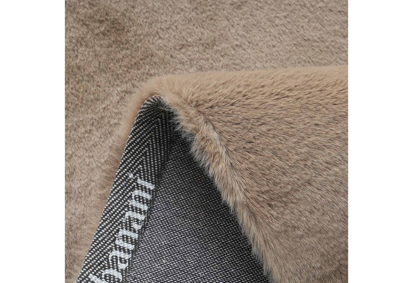 Bruno Banani Fellteppich Rabbit 2, Kunstfell Teppich, Modern, rechteckig, Höhe: 25 mm, Kaninchenfell-Haptik, sehr weich, Wohnzimmer, Schlafzimmer, Esszimmer – Bild 5 von 5