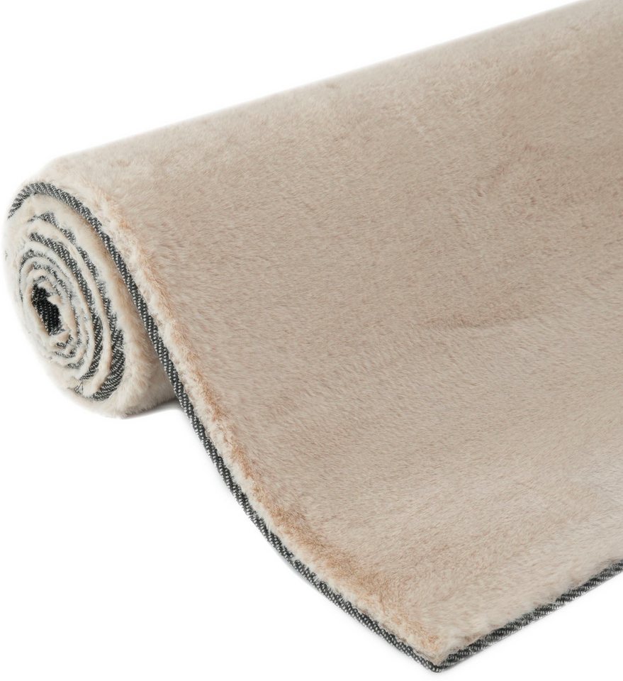 Bruno Banani Fellteppich Rabbit 2, Kunstfell Teppich, Modern, rechteckig, Höhe: 25 mm, Kaninchenfell-Haptik, sehr weich, Wohnzimmer, Schlafzimmer, Esszimmer – Bild 4 von 5