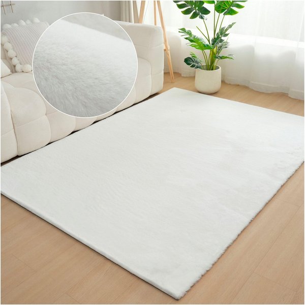 Bruno Banani Fellteppich Rabbit 2, Kunstfell Teppich, Modern, rechteckig, Höhe: 25 mm, Kaninchenfell-Haptik, sehr weich, Wohnzimmer, Schlafzimmer, Esszimmer