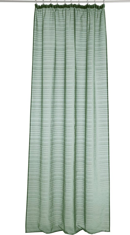 Bruno Banani Gardine Linus, 1 Stück, Kräuselband, halbtransparent, eingewebte Querstreifen (1 St), Kräuselband, halbtransparent, 1 Schal, eingewebte Querstreife – Bild 2 von 5