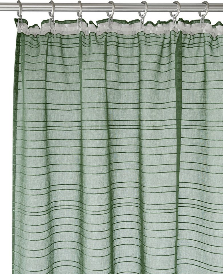 Bruno Banani Gardine Linus, 1 Stück, Kräuselband, halbtransparent, eingewebte Querstreifen (1 St), Kräuselband, halbtransparent, 1 Schal, eingewebte Querstreife – Bild 5 von 5