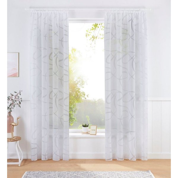 Bruno Banani Gardine Tilo, 1 Stück, Kräuselband, transparent, gewebt (1 St), Kräuselband, transparent, Ausbrenner, transparent, Ausbrenner, gewebt, verschiedene