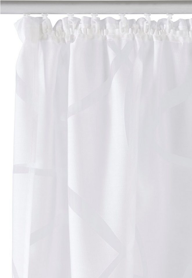 Bruno Banani Gardine Tilo, 1 Stück, Kräuselband, transparent, gewebt (1 St), Kräuselband, transparent, Ausbrenner, transparent, Ausbrenner, gewebt, verschiedene – Bild 4 von 5