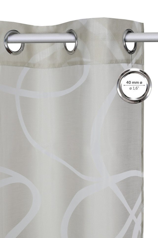 Bruno Banani Gardine Tilo, 1 Stück, Ösen, transparent, gewebt (1 St), Ösen, transparent, Ausbrenner, transparent, Ausbrenner, gewebt, verschiedene Größen – Bild 3 von 5