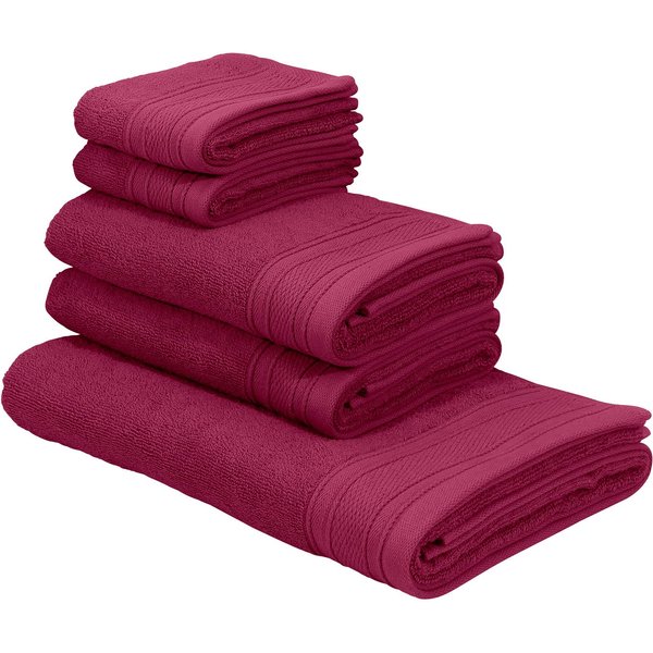 Bruno Banani Handtuch Set Robby, Premium Handtücher, 500 gr/m², 100% Baumwolle, Frottier (Set, 5-St), Duschtücher, Handtücher, Gästetücher, Set, 5-tlg, 5 Jahre 
