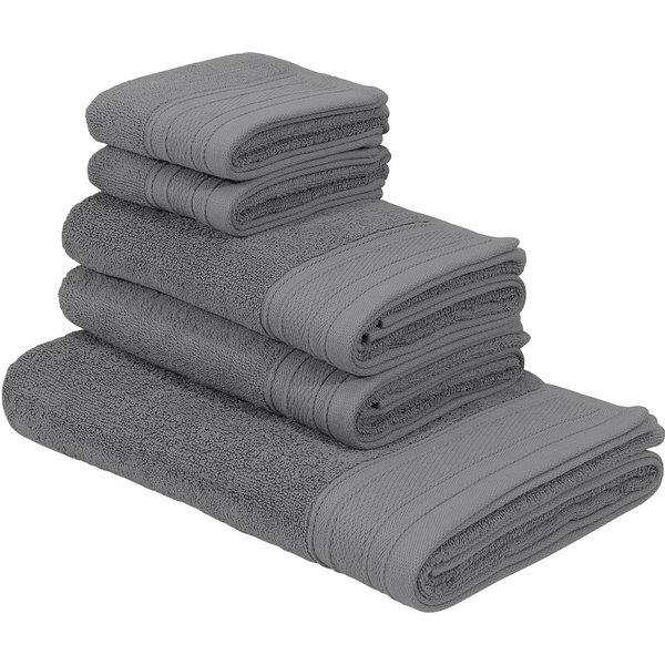 Bruno Banani Handtuch Set Robby, Premium Handtücher, 500 gr/m², 100% Baumwolle, Frottier (Set, 5-St), Duschtücher, Handtücher, Gästetücher, Set, 5-tlg, 5 Jahre 