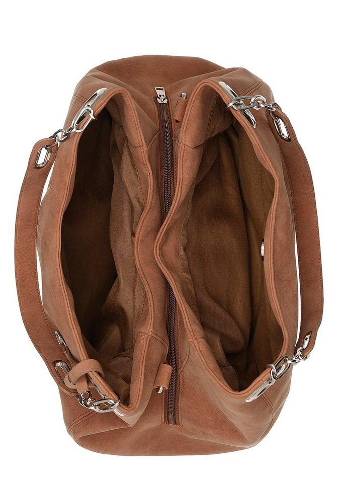 Bruno Banani Henkeltasche, mit Schmuckanhänger und silberfarbenen Details – Bild 3 von 5