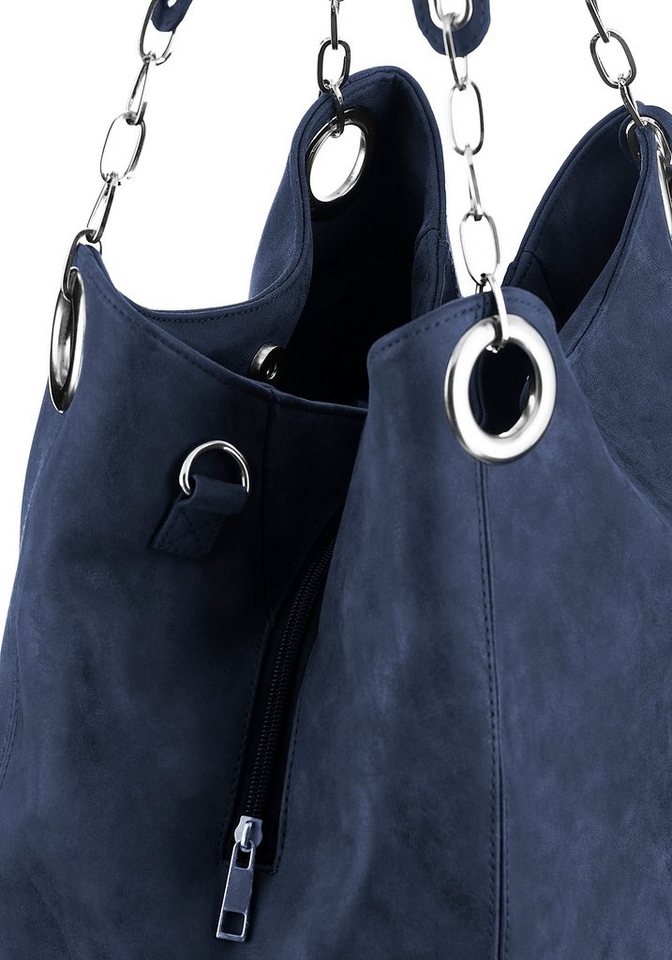 Bruno Banani Henkeltasche, mit Schmuckanhänger und silberfarbenen Details – Bild 4 von 4