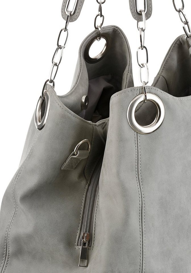 Bruno Banani Henkeltasche, mit Schmuckanhänger und silberfarbenen Details – Bild 4 von 5