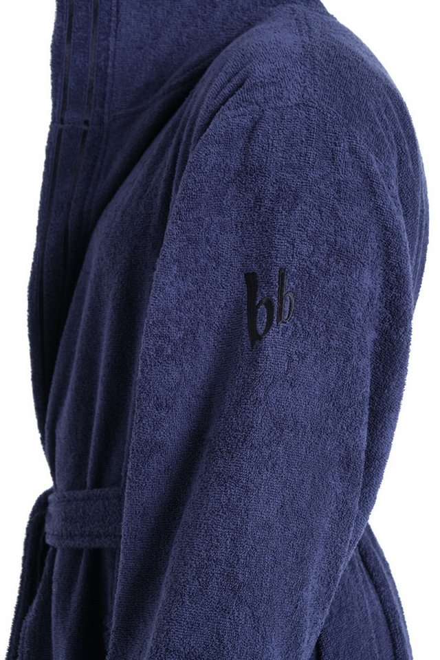 Bruno Banani Herrenbademantel Clement, ideal für Sauna & Spa, Hotelbademantel, Morgenmantel, Langform, Walkfrottier, Kapuze, Gürtel, 100% Baumwolle, einfarbig,  – Bild 5 von 5