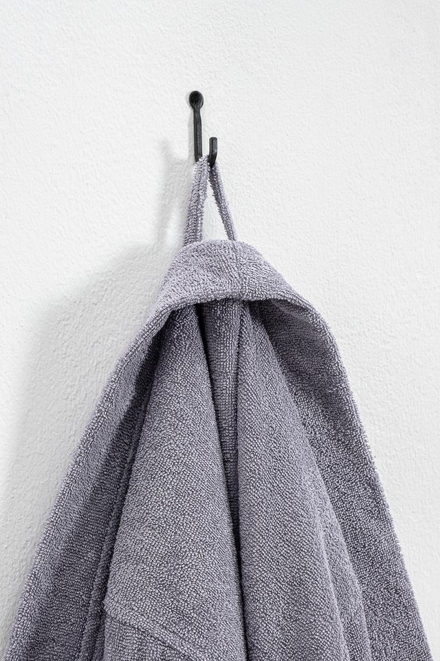 Bruno Banani Herrenbademantel Roy, ideal für Sauna & Spa, Standardlänge & Überlänge, Langform, Walkfrottee, Kimono-Kragen, Gürtel, farblich abgesetzten Streifen – Bild 5 von 5