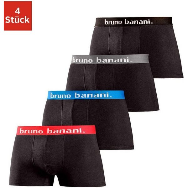 Bruno Banani Hipster (Packung, 4-St) knapp sitzende Boxershorts in uni oder gemustert aus Baumwollmischung