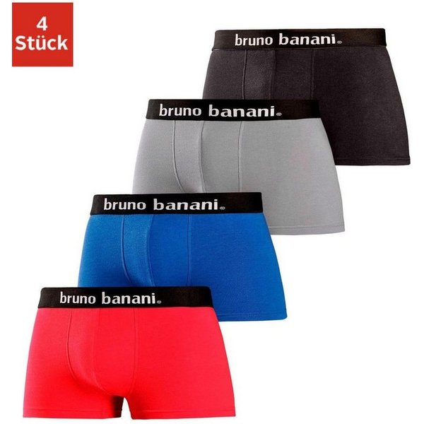 Bruno Banani Hipster (Packung, 4-St) knapp sitzende Boxershorts in uni oder gemustert aus Baumwollmischung