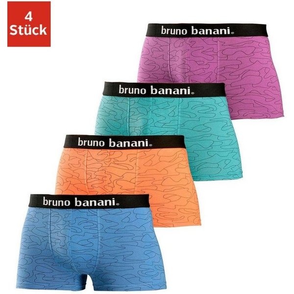 Bruno Banani Hipster (Packung, 4-St) knapp sitzende Boxershorts in uni oder gemustert aus Baumwollmischung