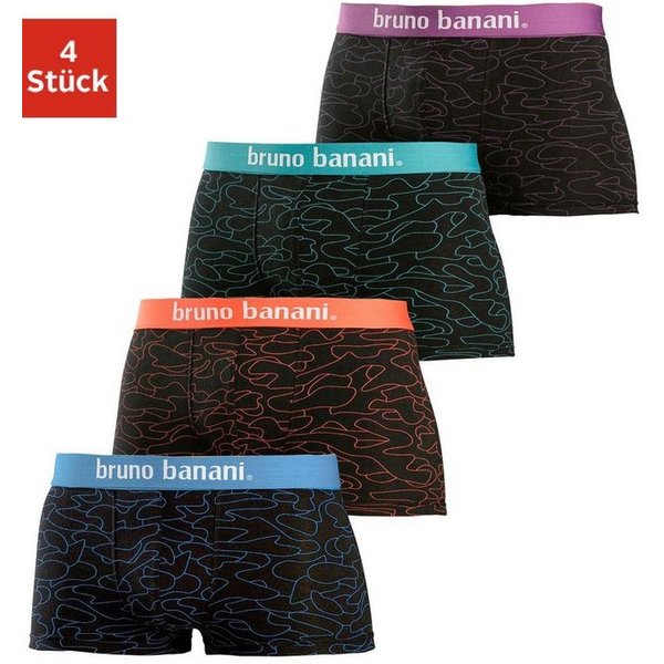 Bruno Banani Hipster (Packung, 4-St) knapp sitzende Boxershorts in uni oder gemustert aus Baumwollmischung