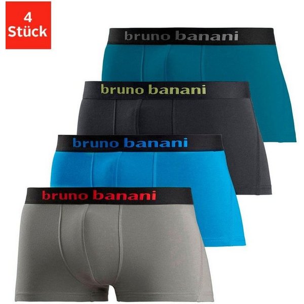 Bruno Banani Hipster (Packung, 4-St) knapp sitzende Boxershorts mit Logo Webbund aus Baumwollmischung