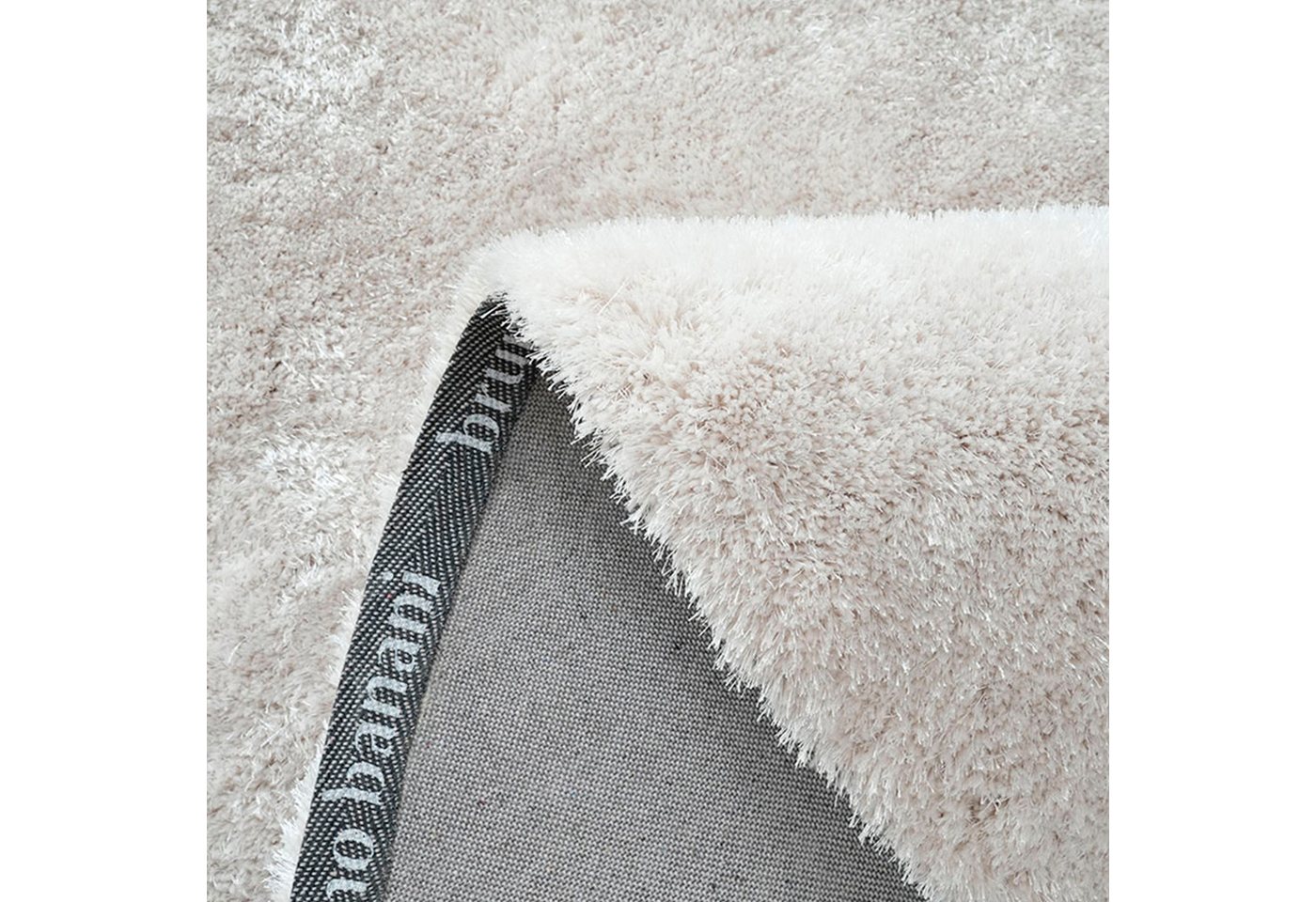 Bruno Banani Hochflor-Teppich Dana Bean shape, besondere Form, weich, Mikrofaser Teppiche, U-förmig, Höhe: 30 mm, organische Form, uni, Wohnzimmer, Schlafzimmer – Bild 4 von 5
