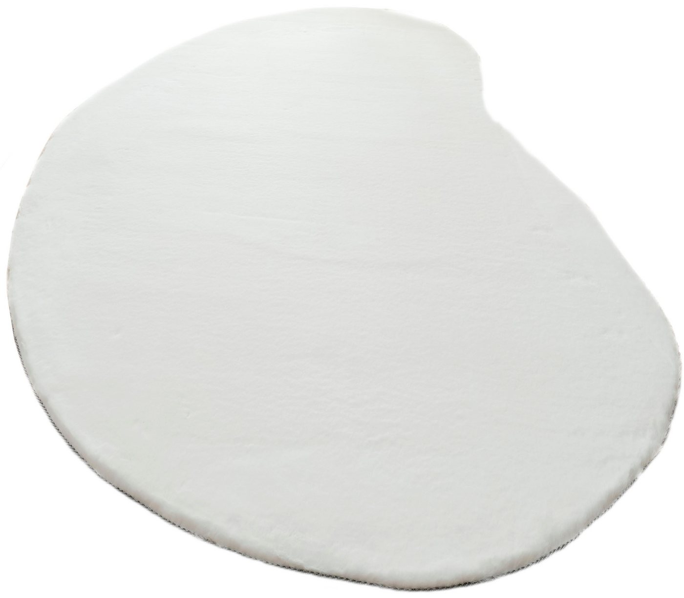 Bruno Banani Hochflor-Teppich Rabbit 2 Bean, Kunstfell Teppich, Modern, besondere Form, U-förmig, Höhe: 25 mm, Kaninchenfell-Haptik, Microfaser, Wohnzimmer, Sch – Bild 4 von 5