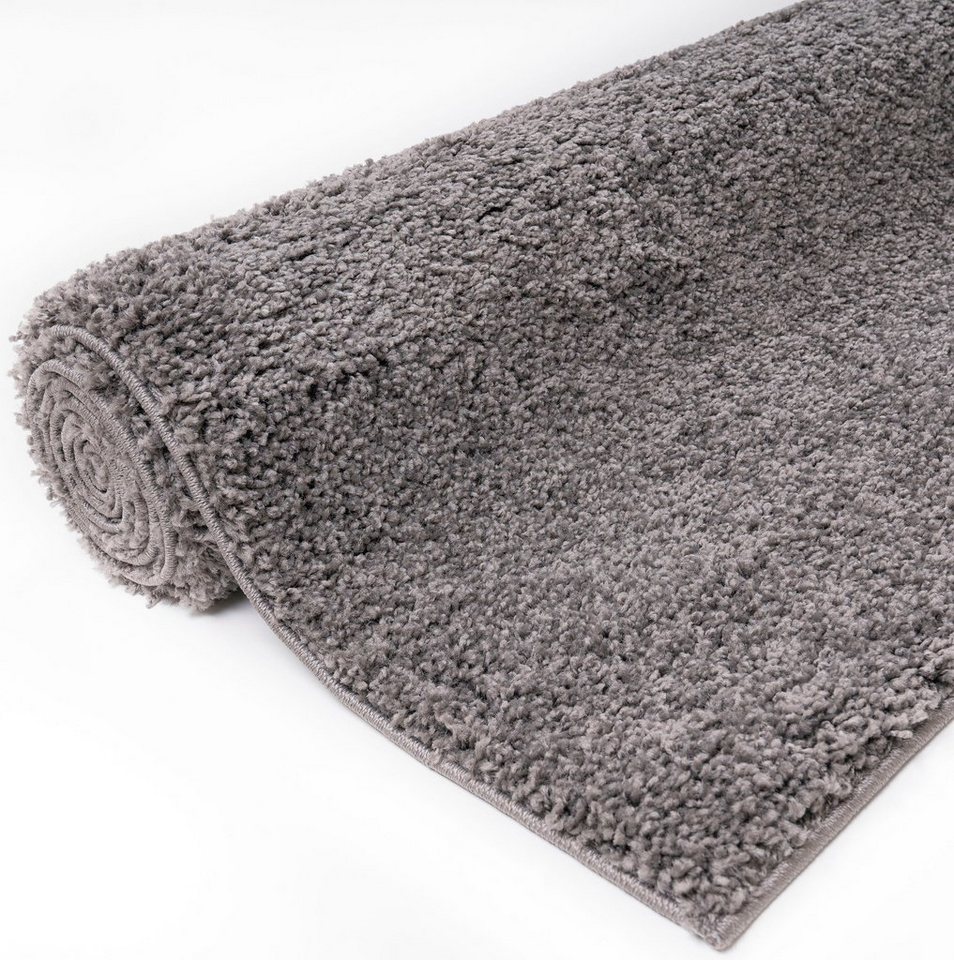 Bruno Banani Hochflor-Teppich Shaggy Soft, rechteckig, Höhe: 30 mm, gewebt, Uni Farben, besonders weich und kuschelig, Kundenliebling – Bild 5 von 5