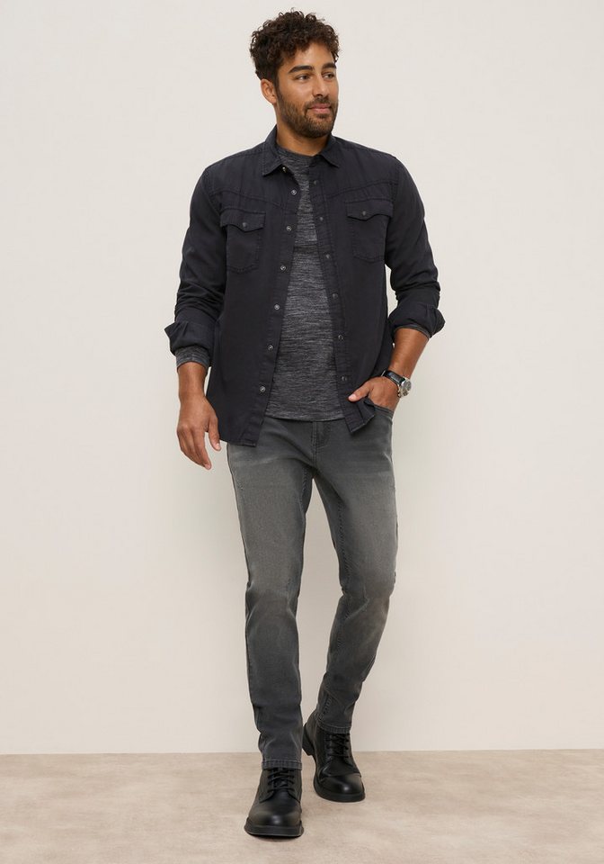 Bruno Banani Jeanshemd schmal geschnitten schmale Basic-Passform, aus Baumwolle in Denim-Jeans-Qualität – Bild 4 von 5