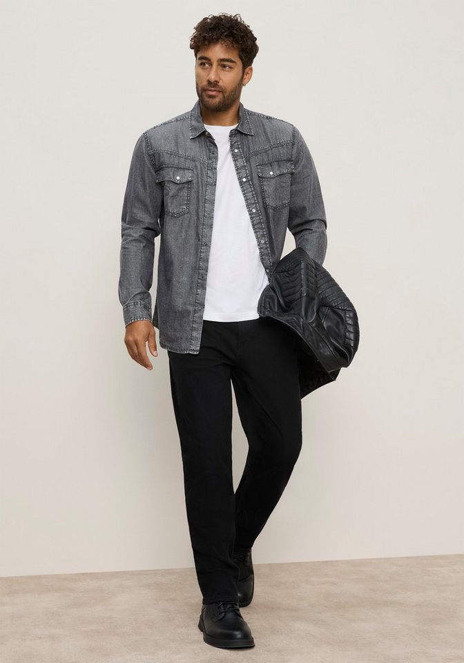 Bruno Banani Jeanshemd schmal geschnitten schmale Basic-Passform, aus Baumwolle in Denim-Jeans-Qualität – Bild 4 von 5