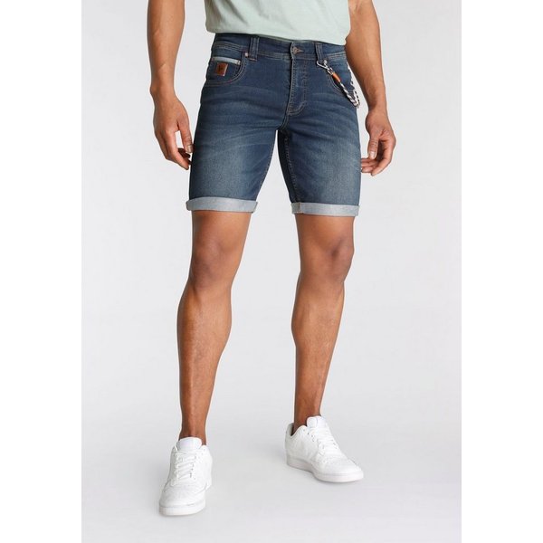 Bruno Banani Jeansshorts (Set, 2-tlg., mit Band) bequemer Sitz, gerade Beinform, mit praktischen Taschen