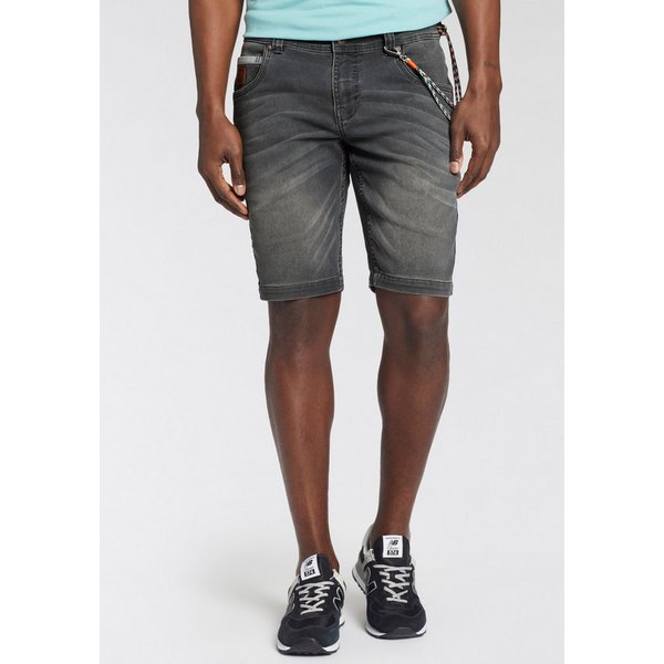 Bruno Banani Jeansshorts (Set, 2-tlg., mit Band) bequemer Sitz, gerade Beinform, mit praktischen Taschen