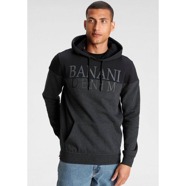 Bruno Banani Kapuzensweatshirt Langarm, bedruckt und meliert, aus Baumwollmischung