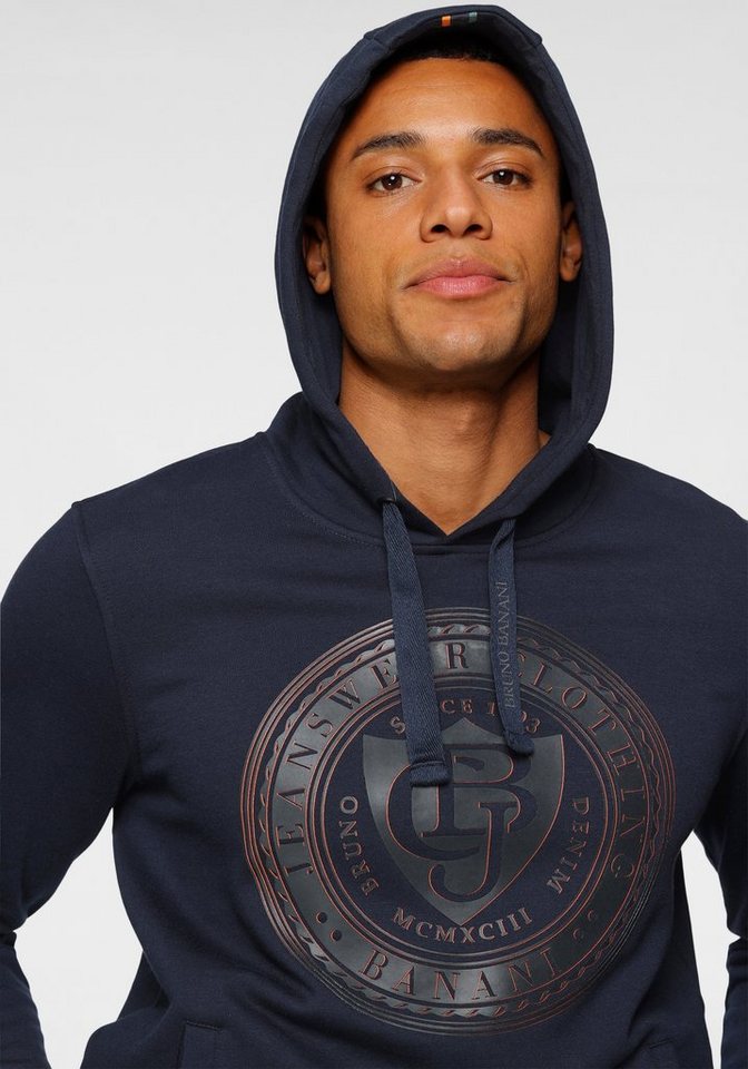 Bruno Banani Kapuzensweatshirt Langarm, schmale Passform, bedruckte Optik – Bild 3 von 5