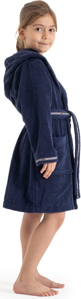 Bruno Banani Kinderbademantel Danny, Ideal für Zuhause, Schwimmbad oder im Urlaub, Langform, Walkfrottee, Kapuze, Gürtel, mit Logostreifen, aus 100% Baumwolle – Bild 5 von 5