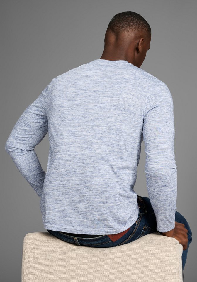 Bruno Banani Langarmshirt Langarmshirt aus melierter Ware – Bild 2 von 5
