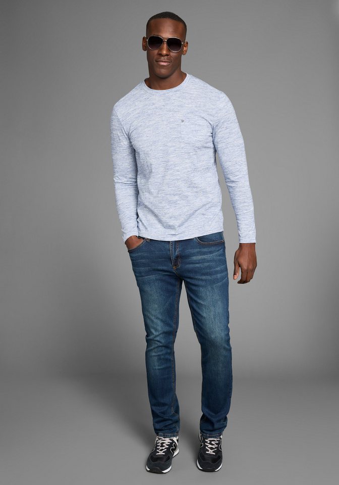 Bruno Banani Langarmshirt Langarmshirt aus melierter Ware – Bild 4 von 5
