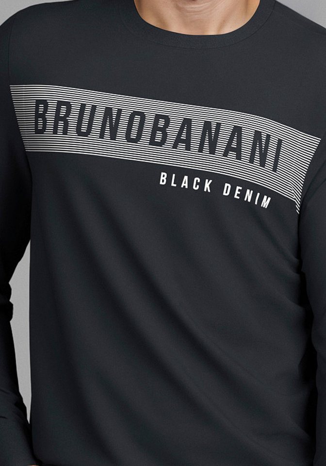 Bruno Banani Langarmshirt schmal geschnitten, mit Marken Aufdruck – Bild 3 von 5