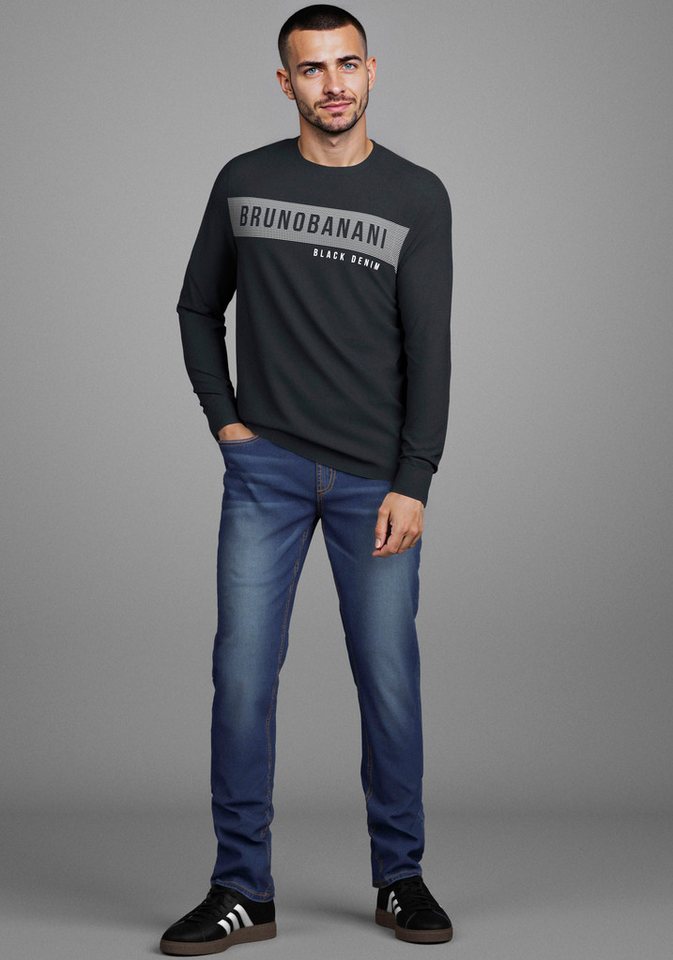 Bruno Banani Langarmshirt schmal geschnitten, mit Marken Aufdruck – Bild 4 von 5