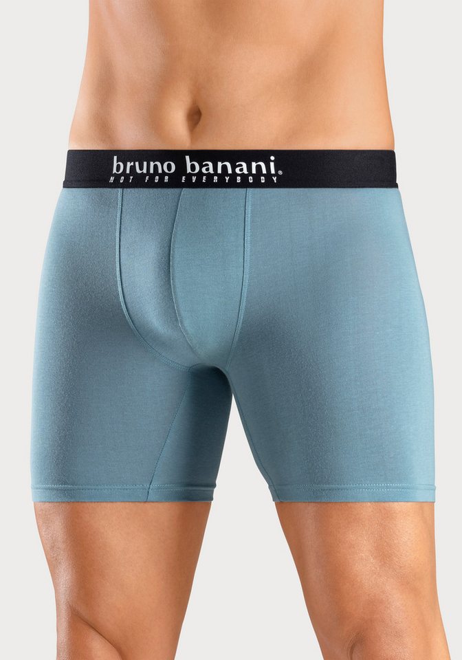 Bruno Banani Langer Boxer (Packung, 4-St., 4er-Pack) Langes Bein, Palmendruck und unifarben aus Baumwollmischung – Bild 4 von 5