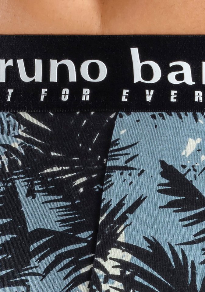 Bruno Banani Langer Boxer (Packung, 4-St., 4er-Pack) Langes Bein, Palmendruck und unifarben aus Baumwollmischung – Bild 5 von 5