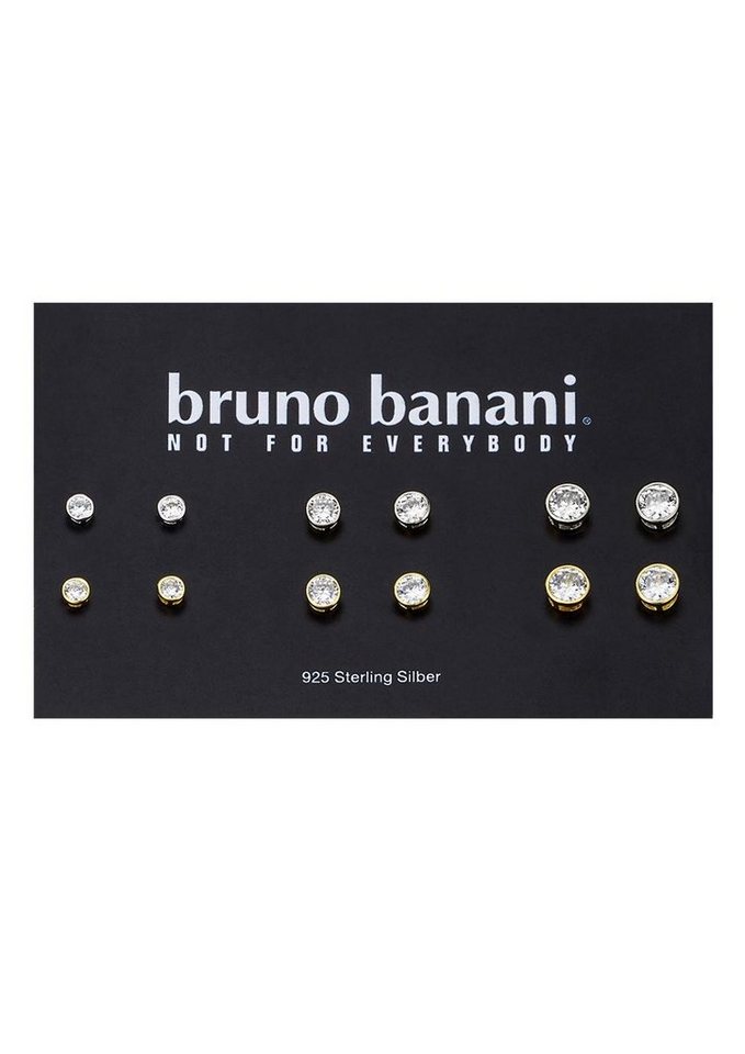 Bruno Banani Ohrstecker-Set Mulitpack Schmuck Geschenk Silber 925 Ohrschmuckset (Set, 12-tlg), mit Zirkonia (synth) – Bild 2 von 3