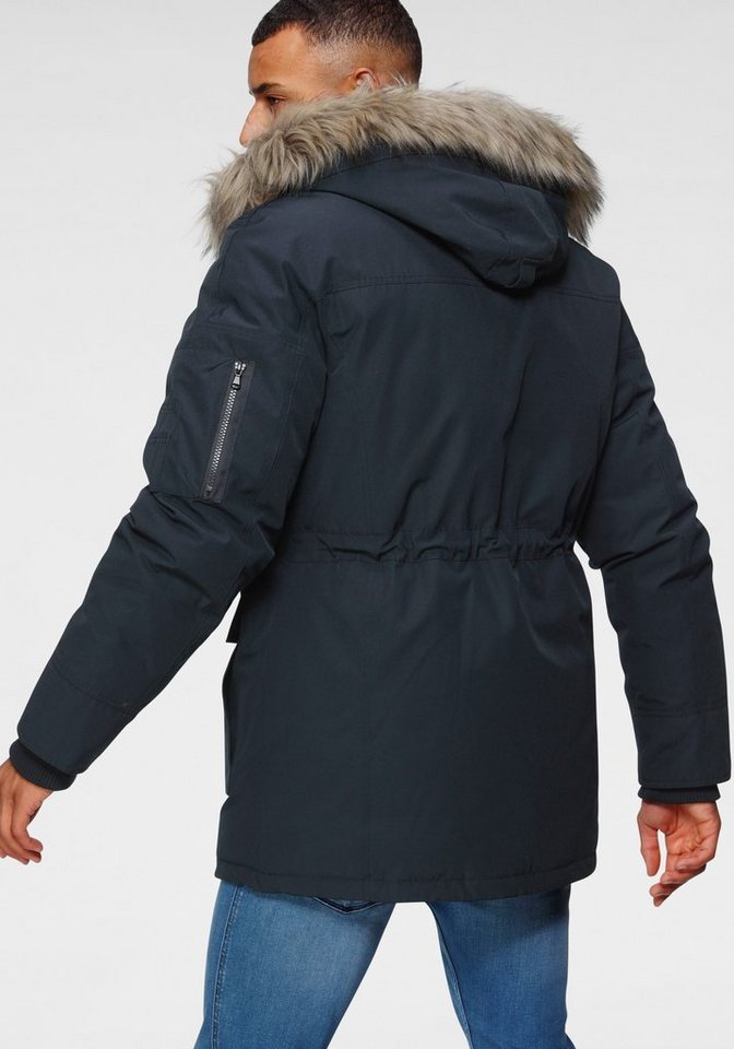 Bruno Banani Parka strapazierfähiges Material, abnehmbare Kapuze mit Fellimitat – Bild 2 von 5