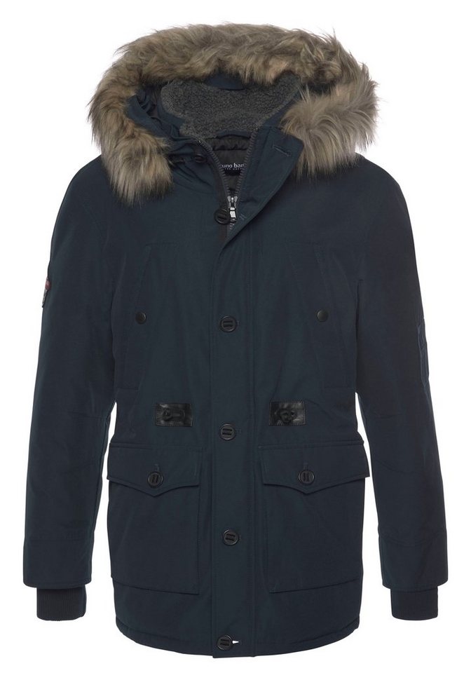 Bruno Banani Parka strapazierfähiges Material, abnehmbare Kapuze mit Fellimitat – Bild 4 von 5