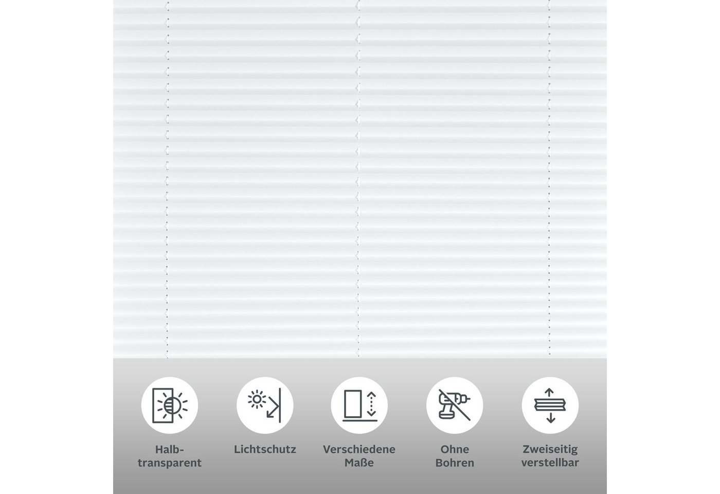 Bruno Banani Plissee Lagos, ohne Bohren, Lichtschutz, verspannt, Lichtschutz, ohne Bohren, verspannt, Klemmfix, Fixmaß, Bestseller mit über 500 4,5-Sterne-Bewer – Bild 2 von 5